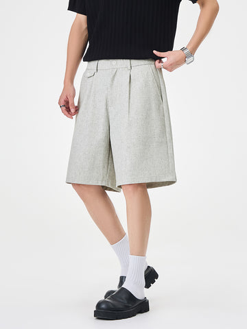Men's Linen-Blend Wide-Leg Shorts
