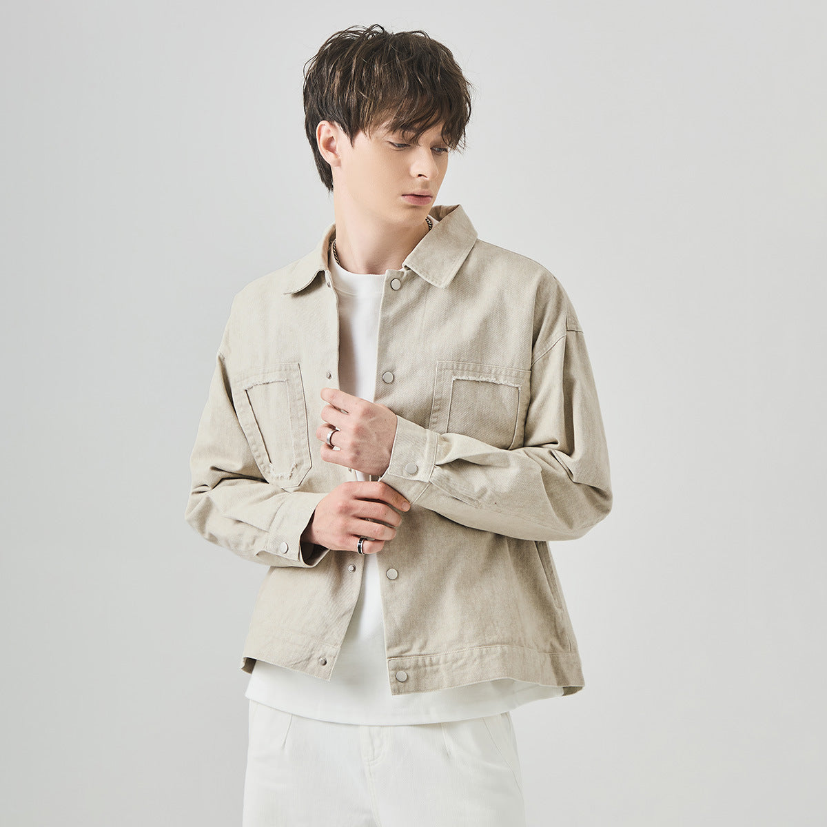 Men's Loose Retro Cotton Button-Up Jacket