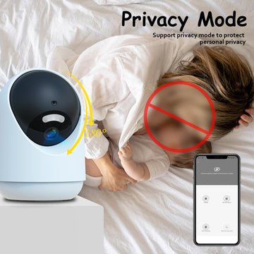 Wireless 5G Pan-Tilt Baby Security Camera with Night Vision and Privacy Cover