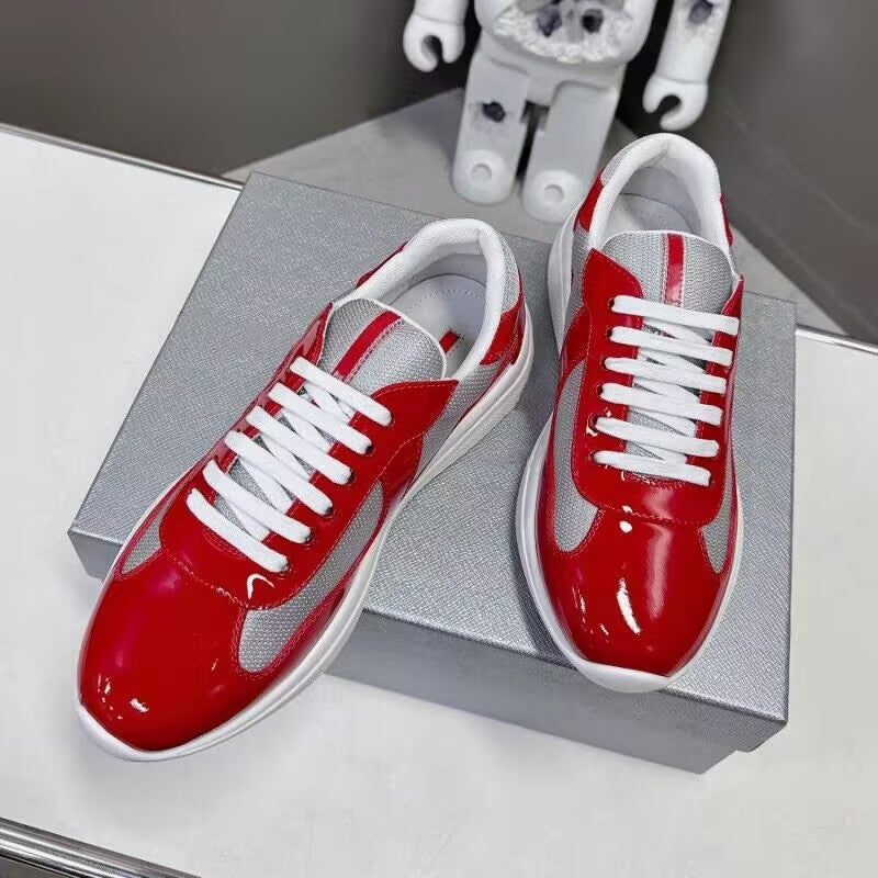 Men's Leather Panel Running-Style Sneakers