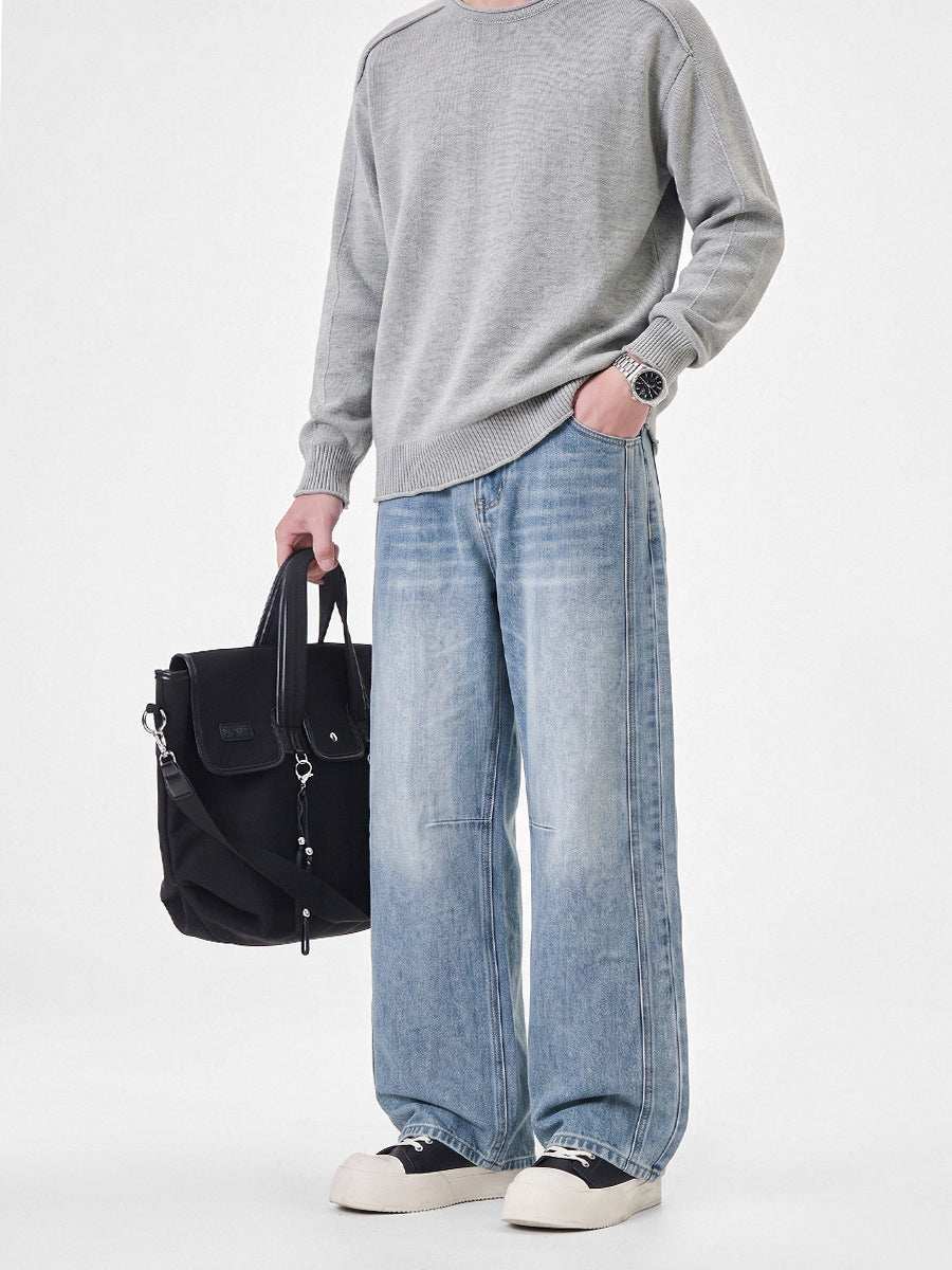 Men's Distressed Straight-Leg Jeans 6810B