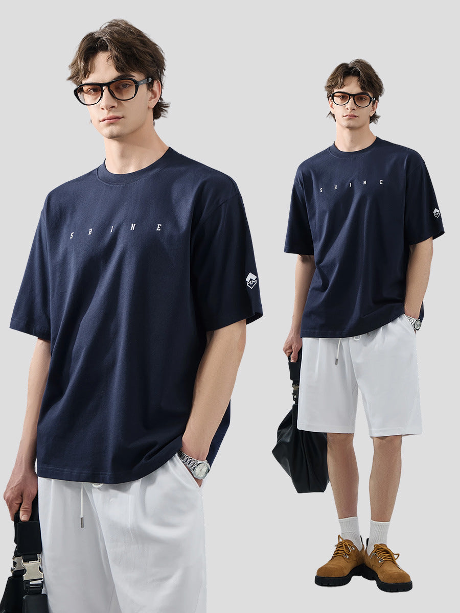 Men's Contrast Embroidered Round Neck T-Shirt