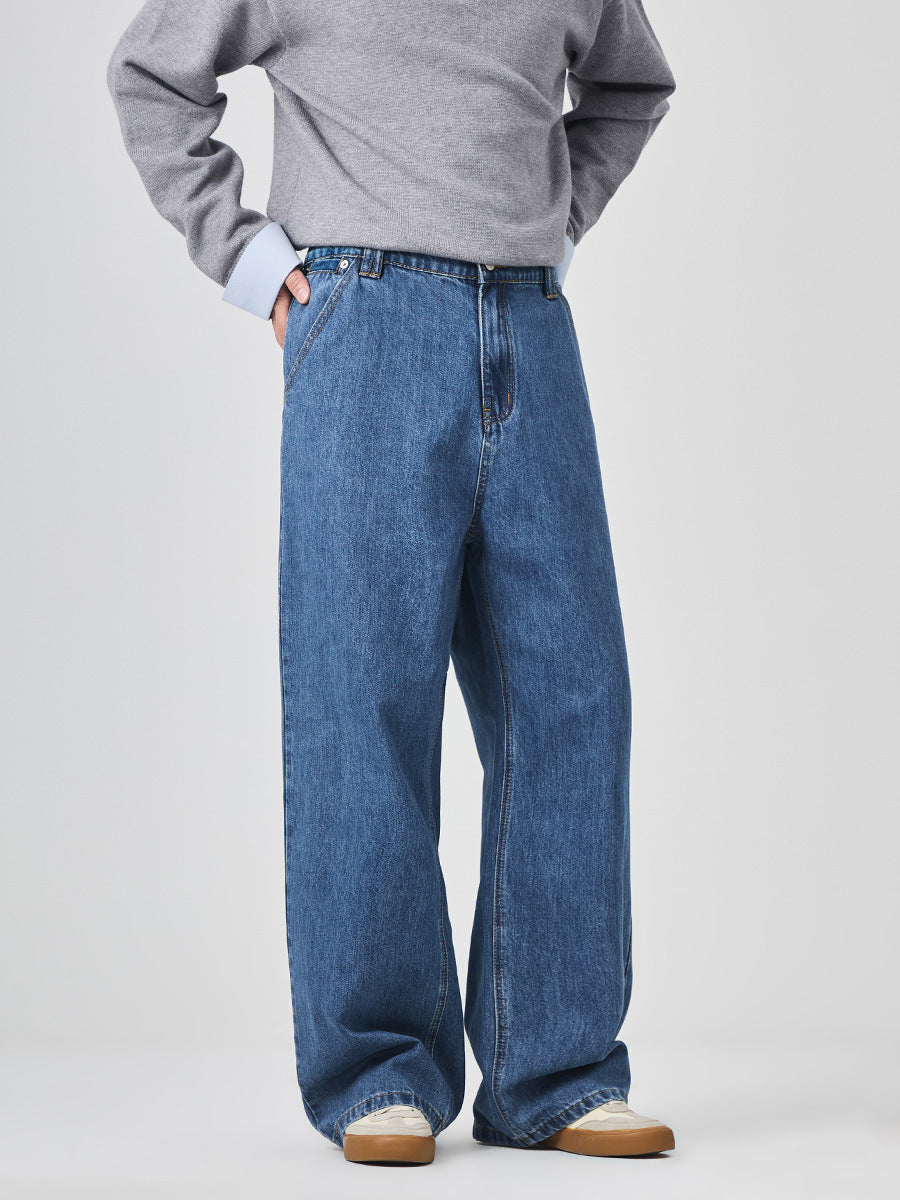 Men's Loose Wide-Leg Denim Trousers