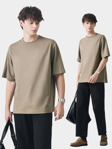 Men's Loose Short-Sleeve T-Shirt, Lightweight Crew Neck Basic Tee