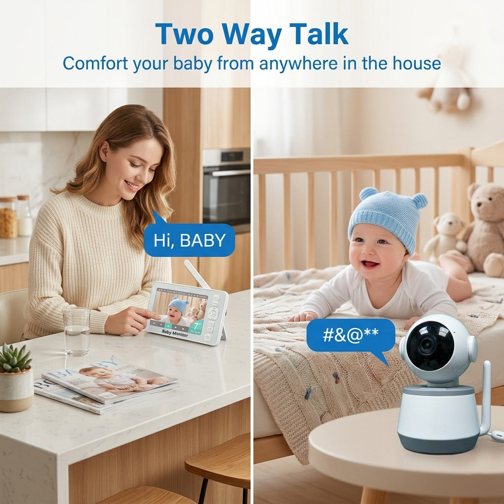7-Inch Baby Monitor with WiFi6, App Connectivity and Night Light