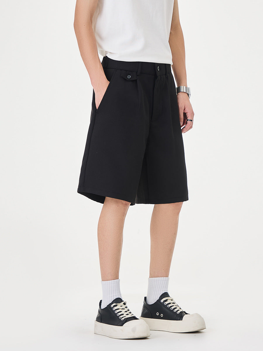 Men's Linen-Blend Wide-Leg Shorts