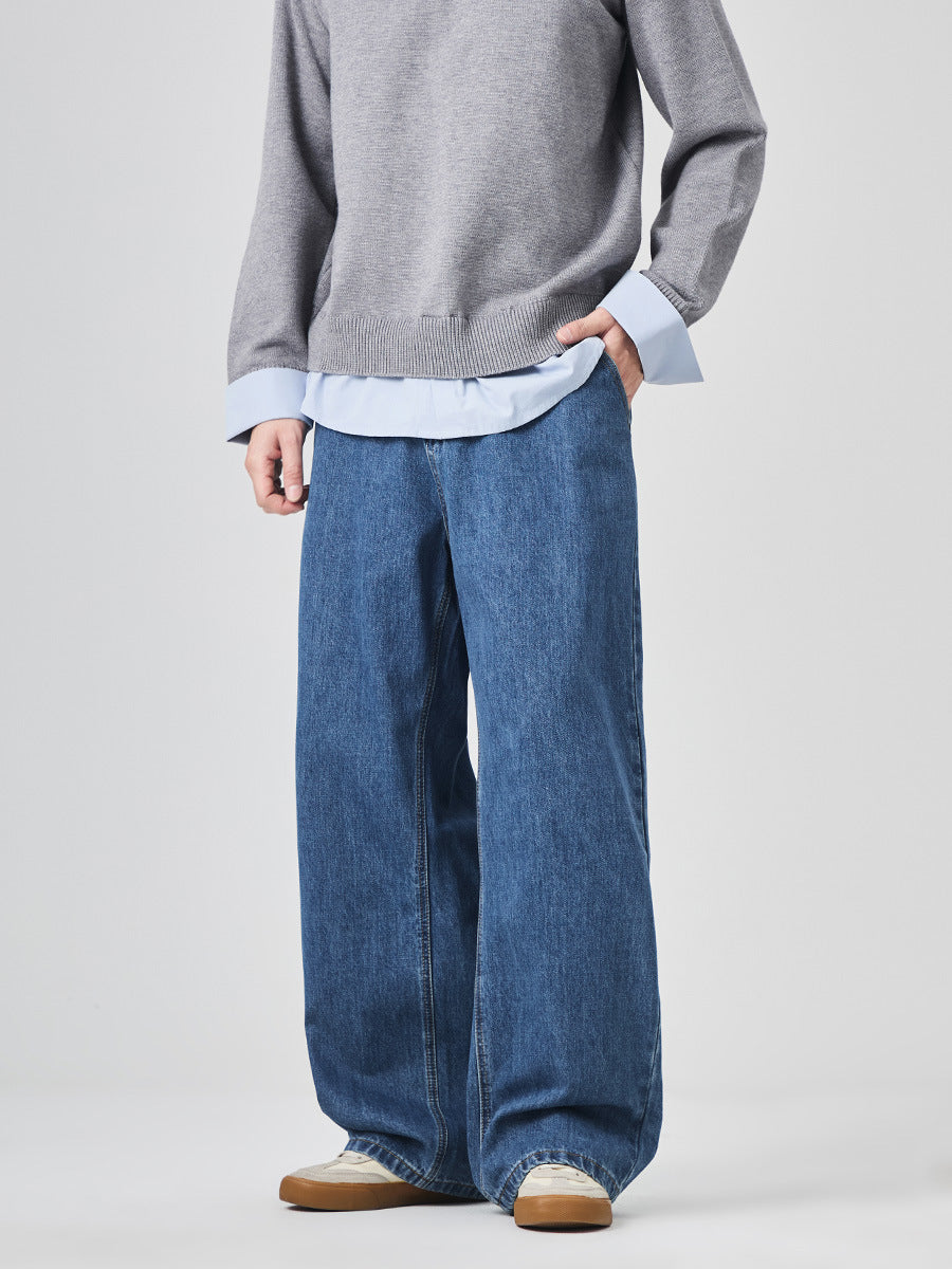 Men's Loose Wide-Leg Denim Trousers