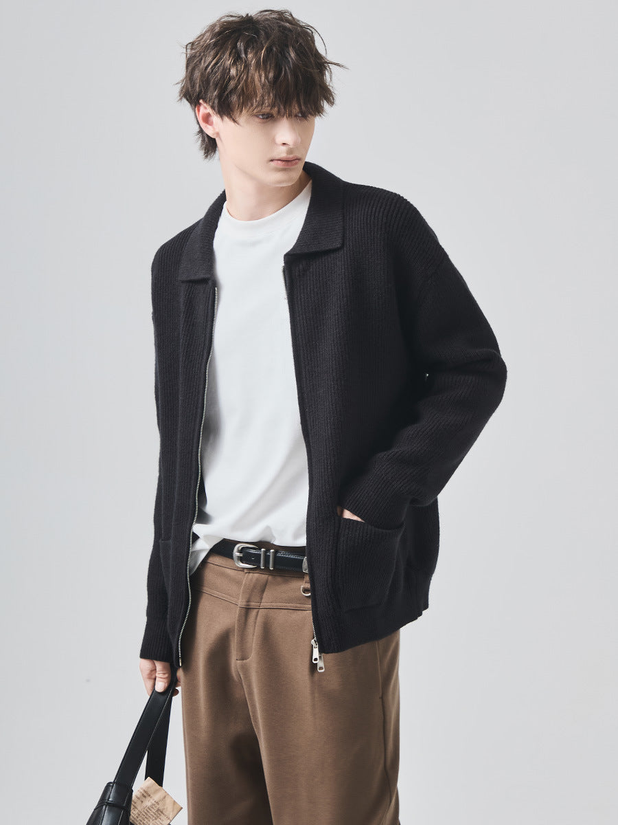 Men's Loose Lapel Knit Cardigan Jacket