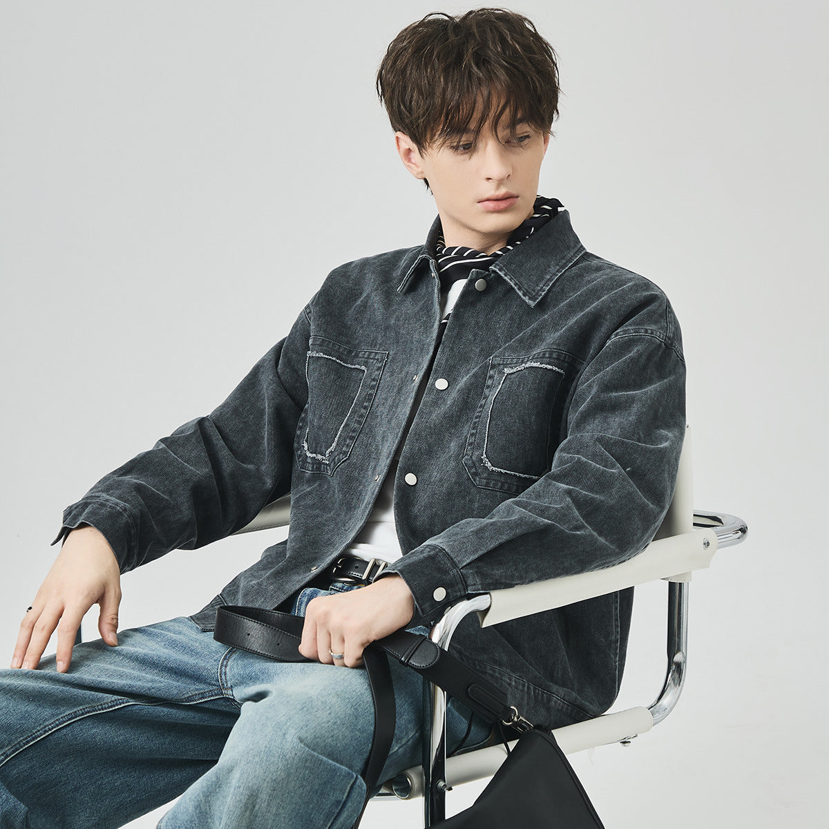 Men's Loose Retro Cotton Button-Up Jacket