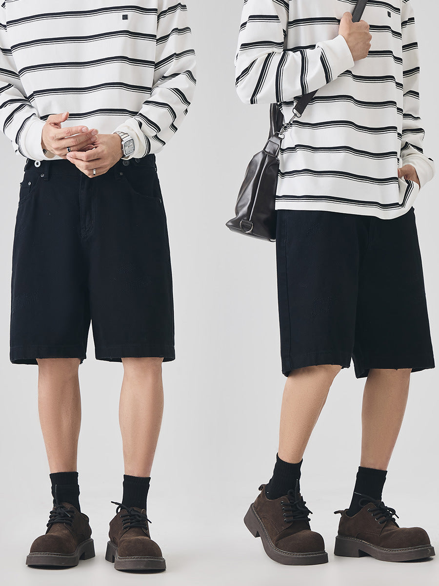 Men's Cotton Distressed Shorts