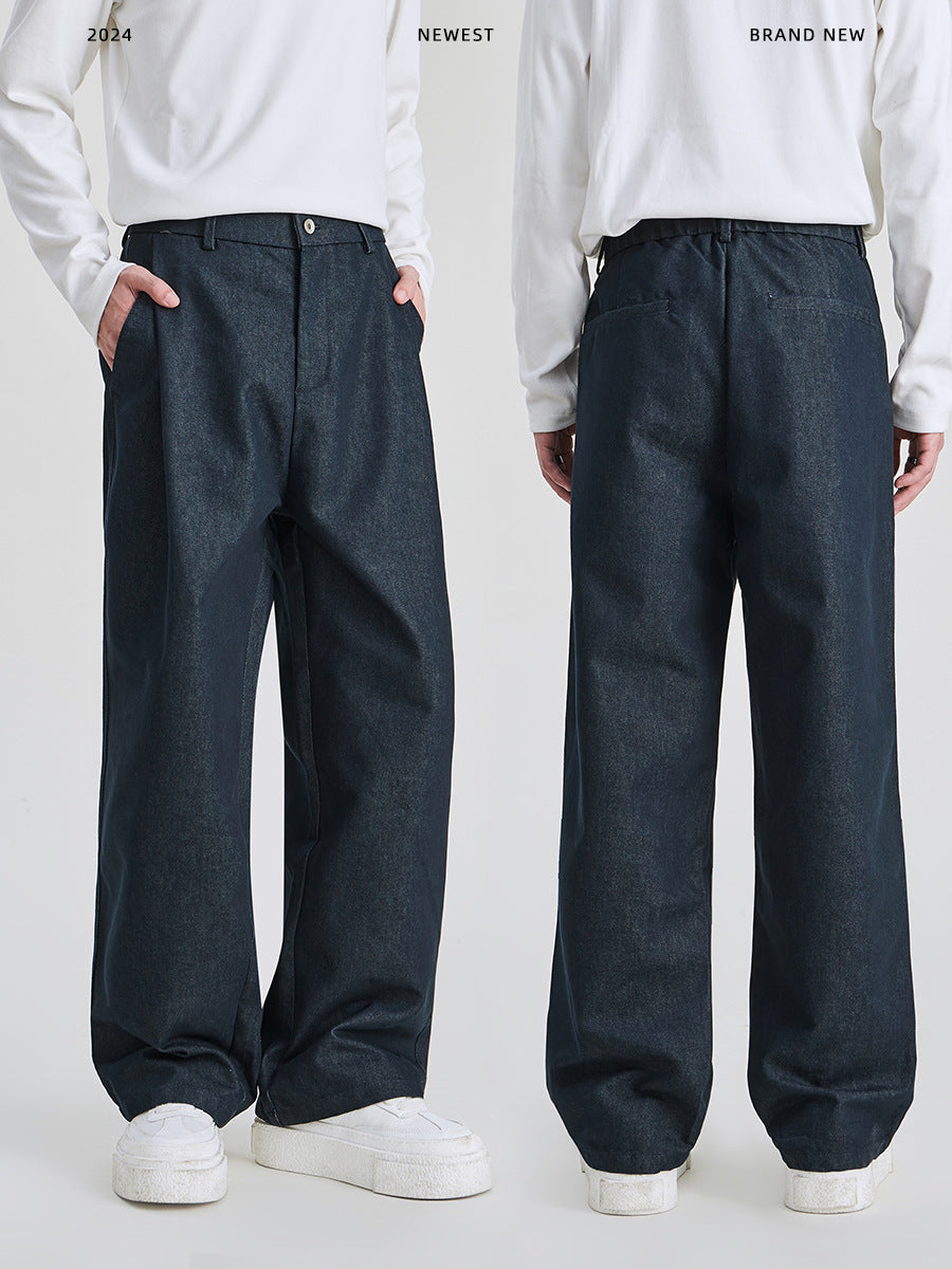 Men's Loose Wide-Leg Pleated Trousers