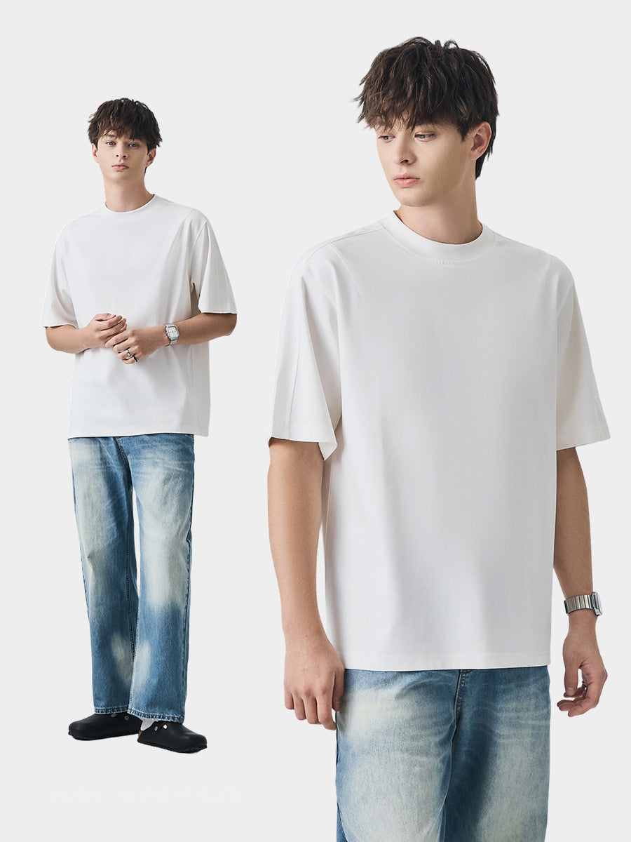 Men's Loose Short-Sleeve T-Shirt, Lightweight Crew Neck Basic Tee