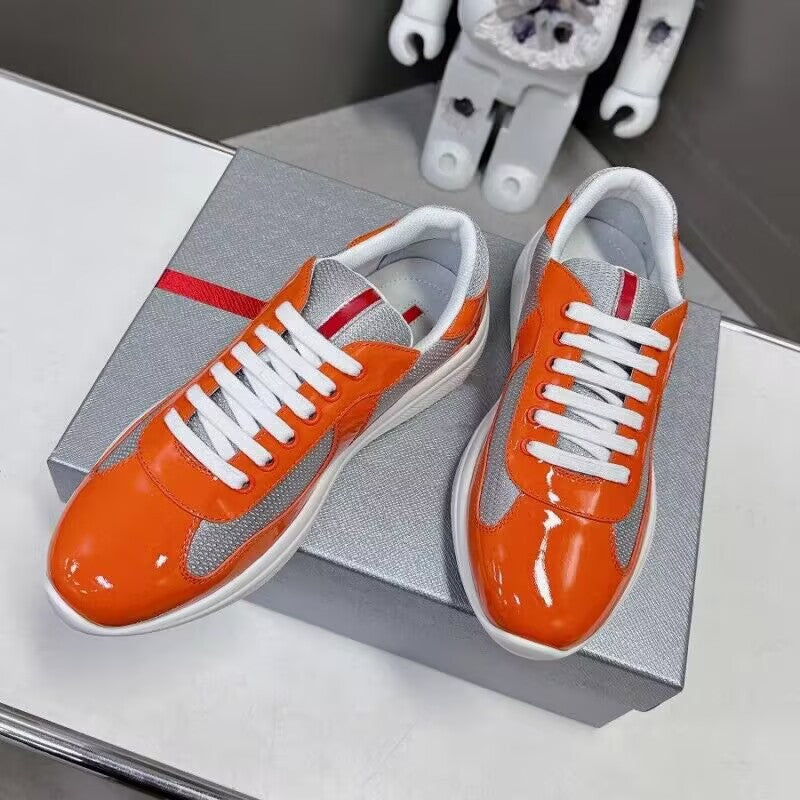 Men's Leather Panel Running-Style Sneakers