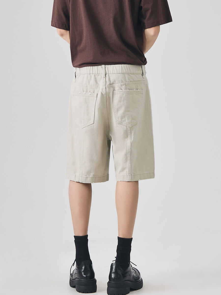 Men's Cotton Distressed Shorts