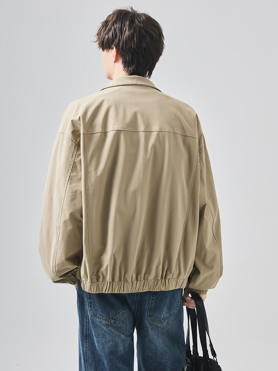 Men's Loose Stand-Collar Zip-Up Flight Jacket