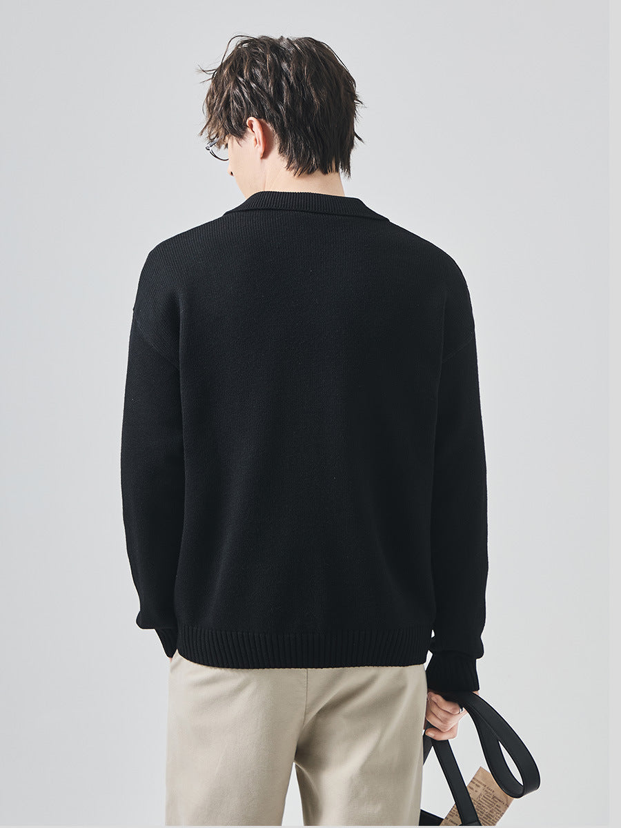 Men's Loose Polo Collar Knit Sweater