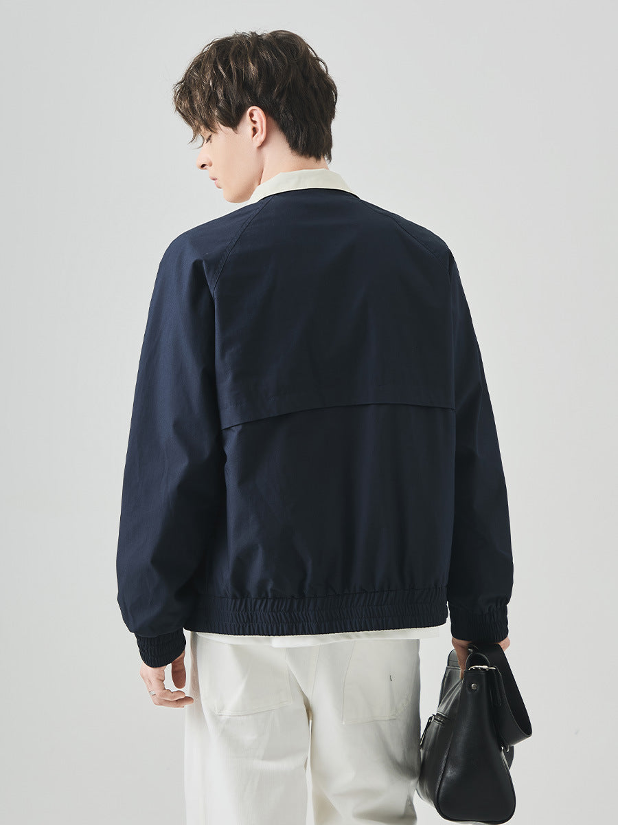 Men's Loose Reversible Stand-Collar Zip-Up Jacket