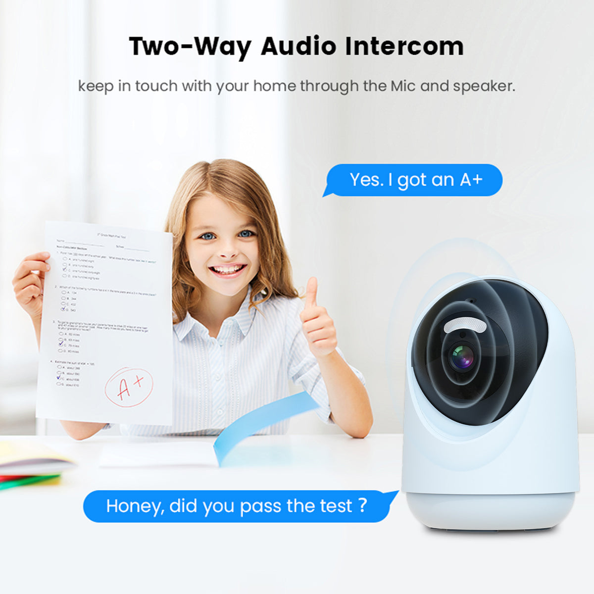 Wireless 5G Pan-Tilt Baby Security Camera with Night Vision and Privacy Cover