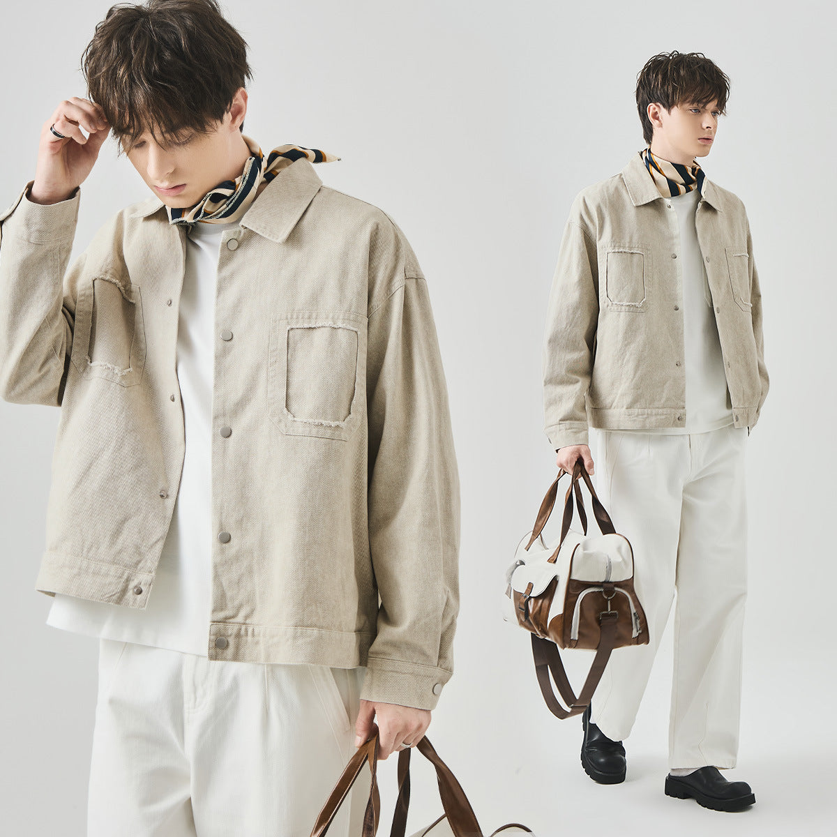 Men's Loose Retro Cotton Button-Up Jacket