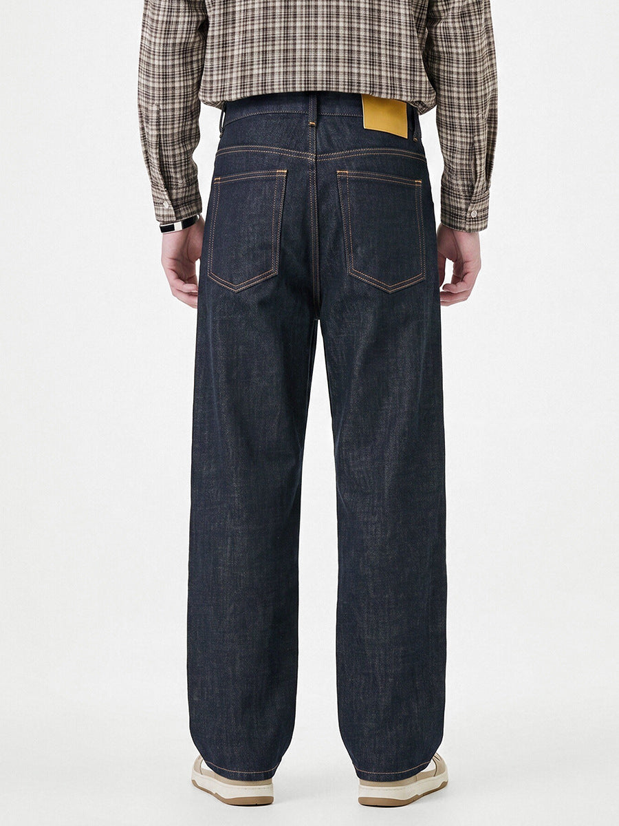 Men's Straight-Leg Raw Denim Jeans