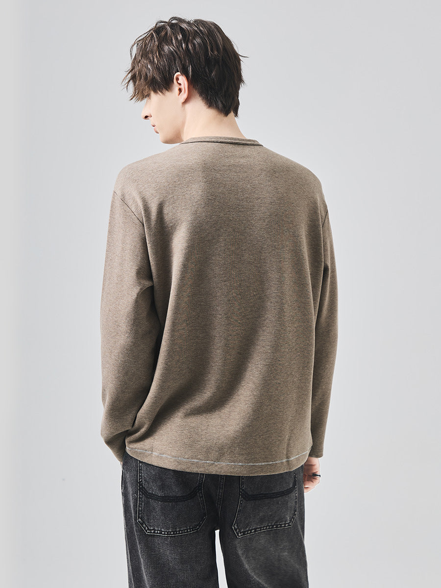 Men's Brushed Pocket Long Sleeve T-Shirt
