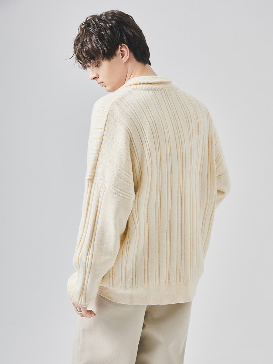 Men's Loose High-Collar Knit Cardigan Jacket
