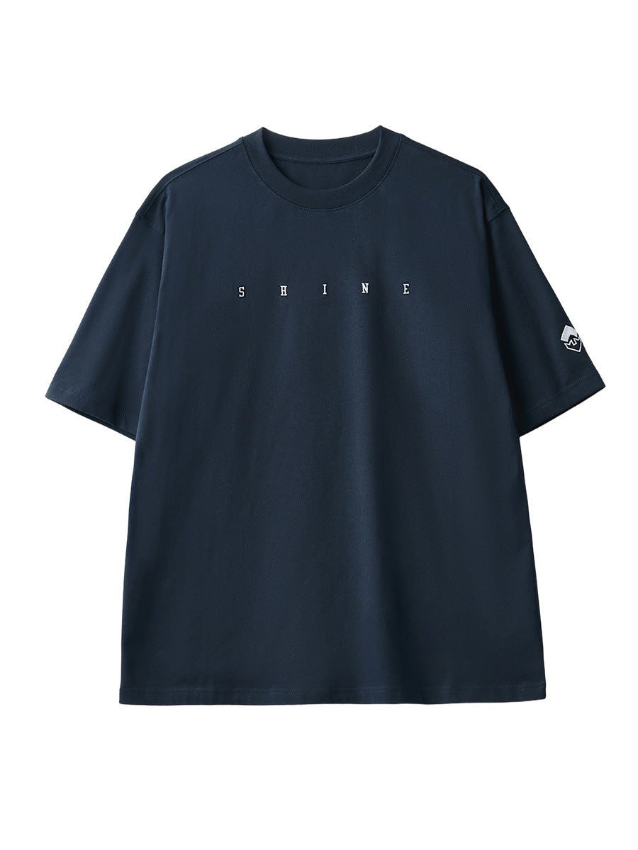 Men's Contrast Embroidered Round Neck T-Shirt