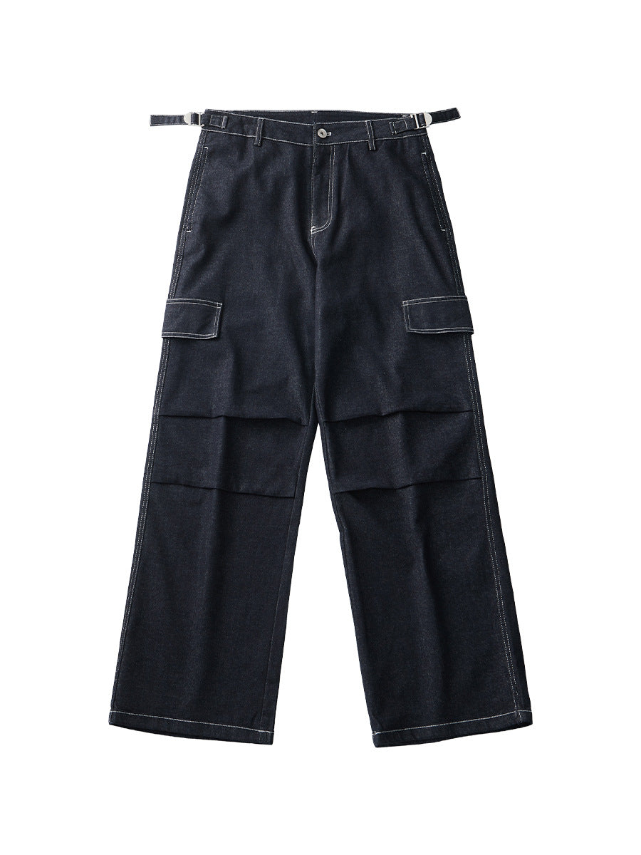 Men's Loose Straight-Leg Cargo Jeans
