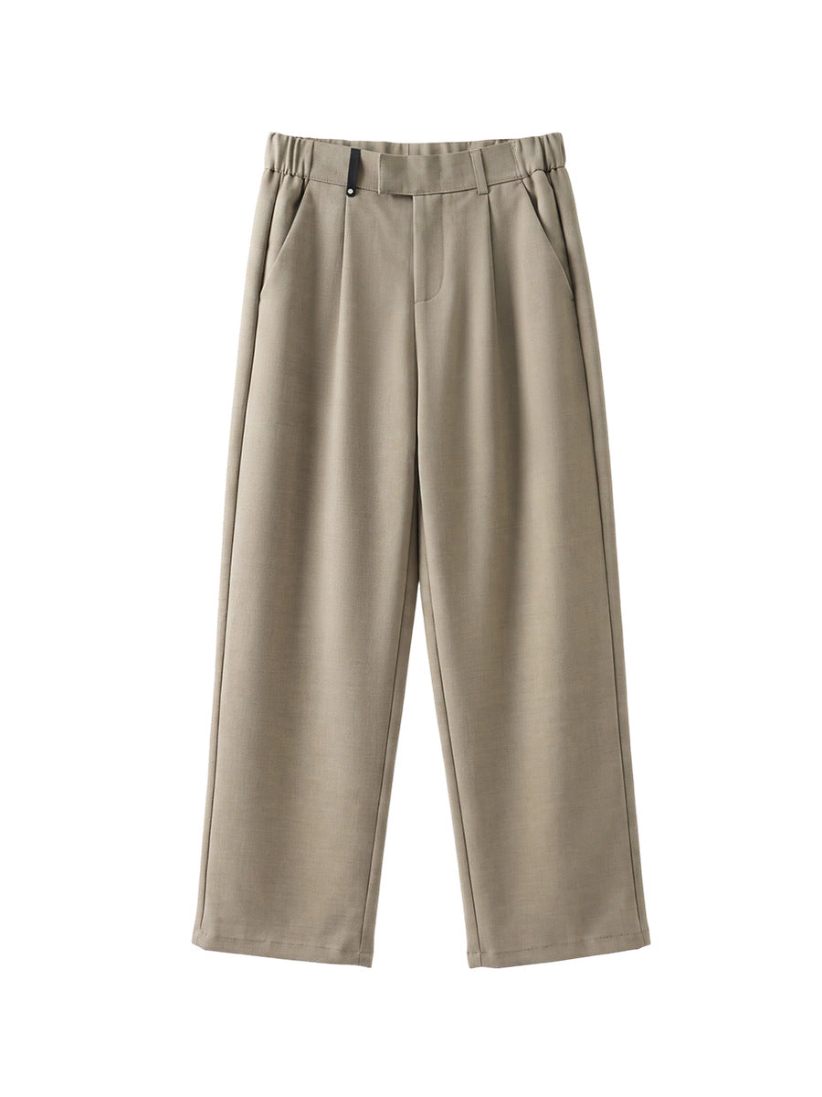 Men's Loose Straight-Leg Business Casual Trousers, Drapey and Wrinkle-Resistant