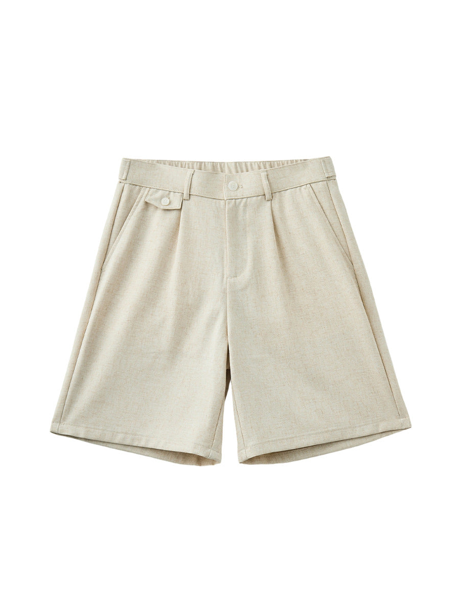 Men's Linen-Blend Wide-Leg Shorts