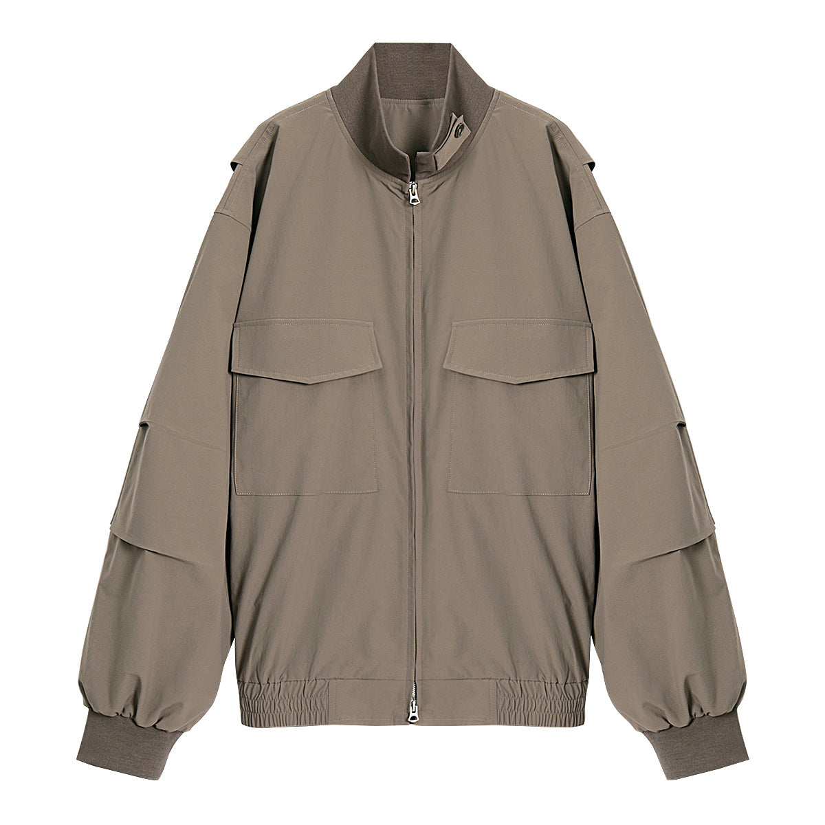 Men's Loose Stand-Collar Zip-Up Workwear Jacket