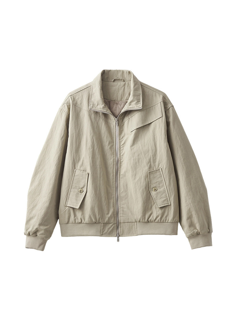 Men's Loose Thickened Stand-Collar Zip-Up Jacket