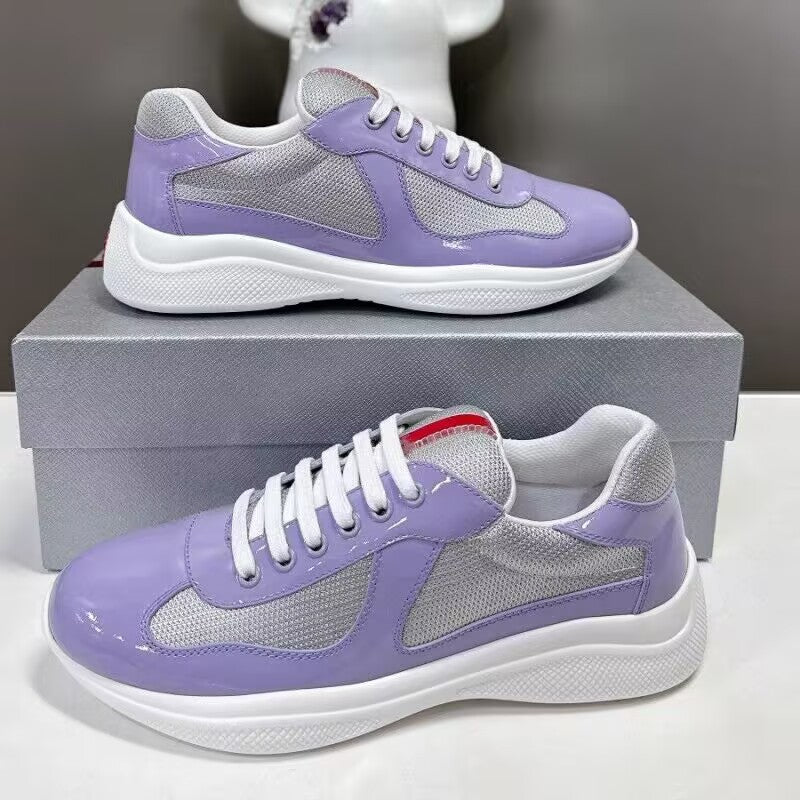 Men's Leather Panel Running-Style Sneakers
