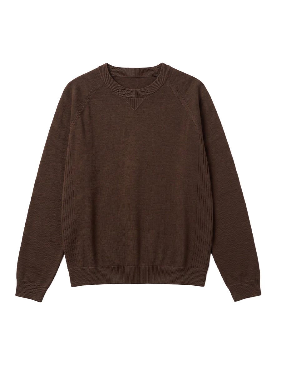 Men's Loose Round-Neck Knit Pullover Sweater 2606B