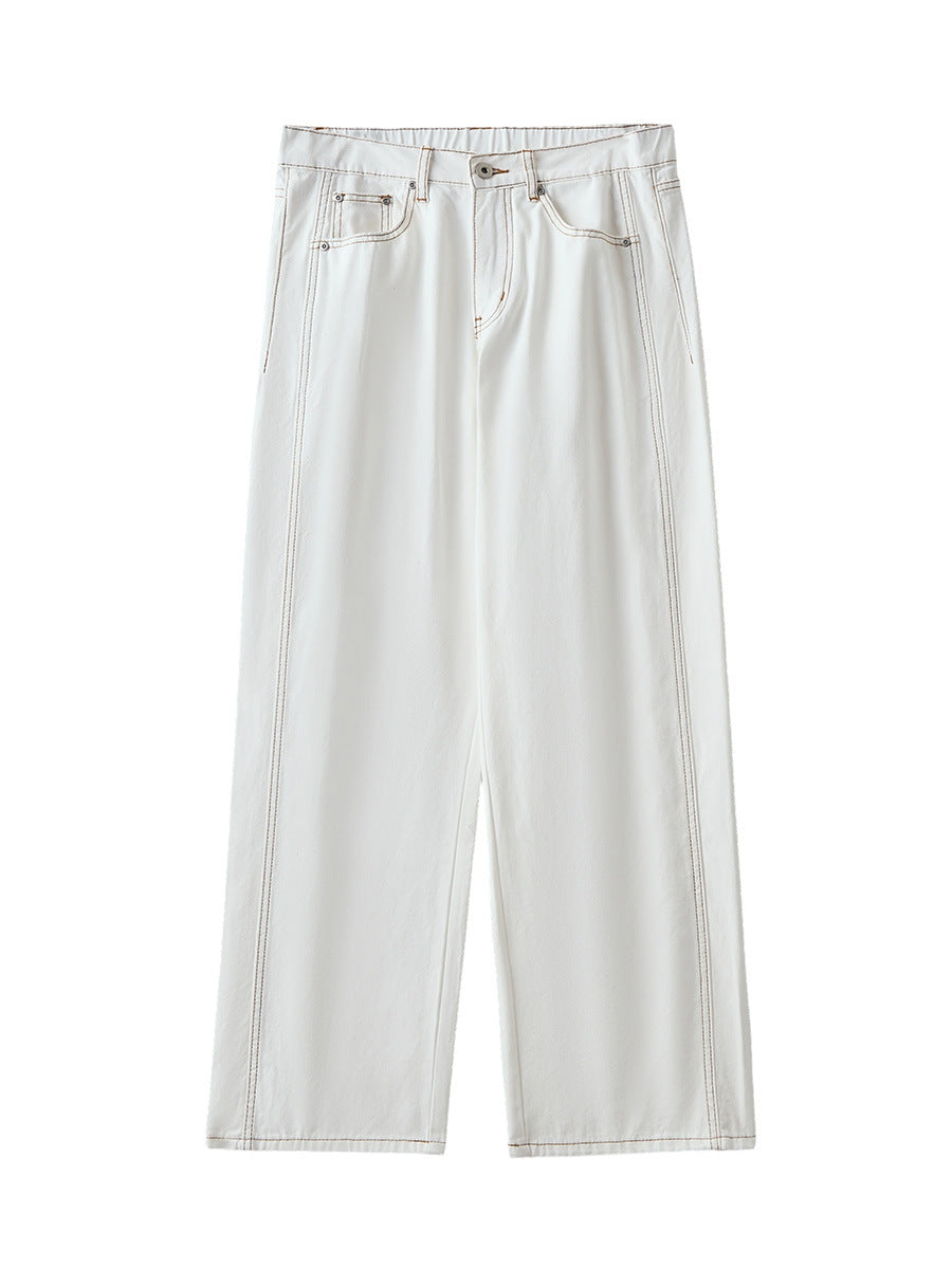 Men's Loose Straight-Leg Cotton Canvas Trousers