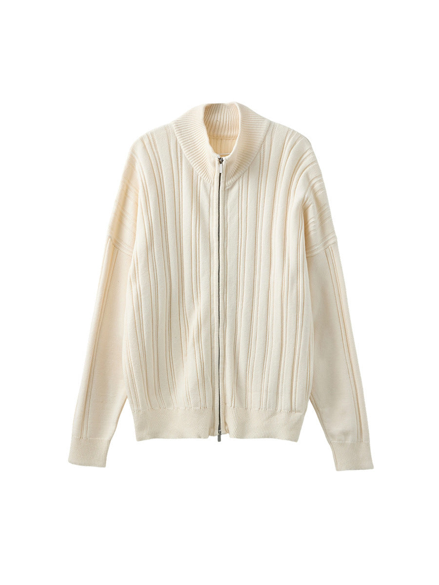 Men's Loose High-Collar Knit Cardigan Jacket