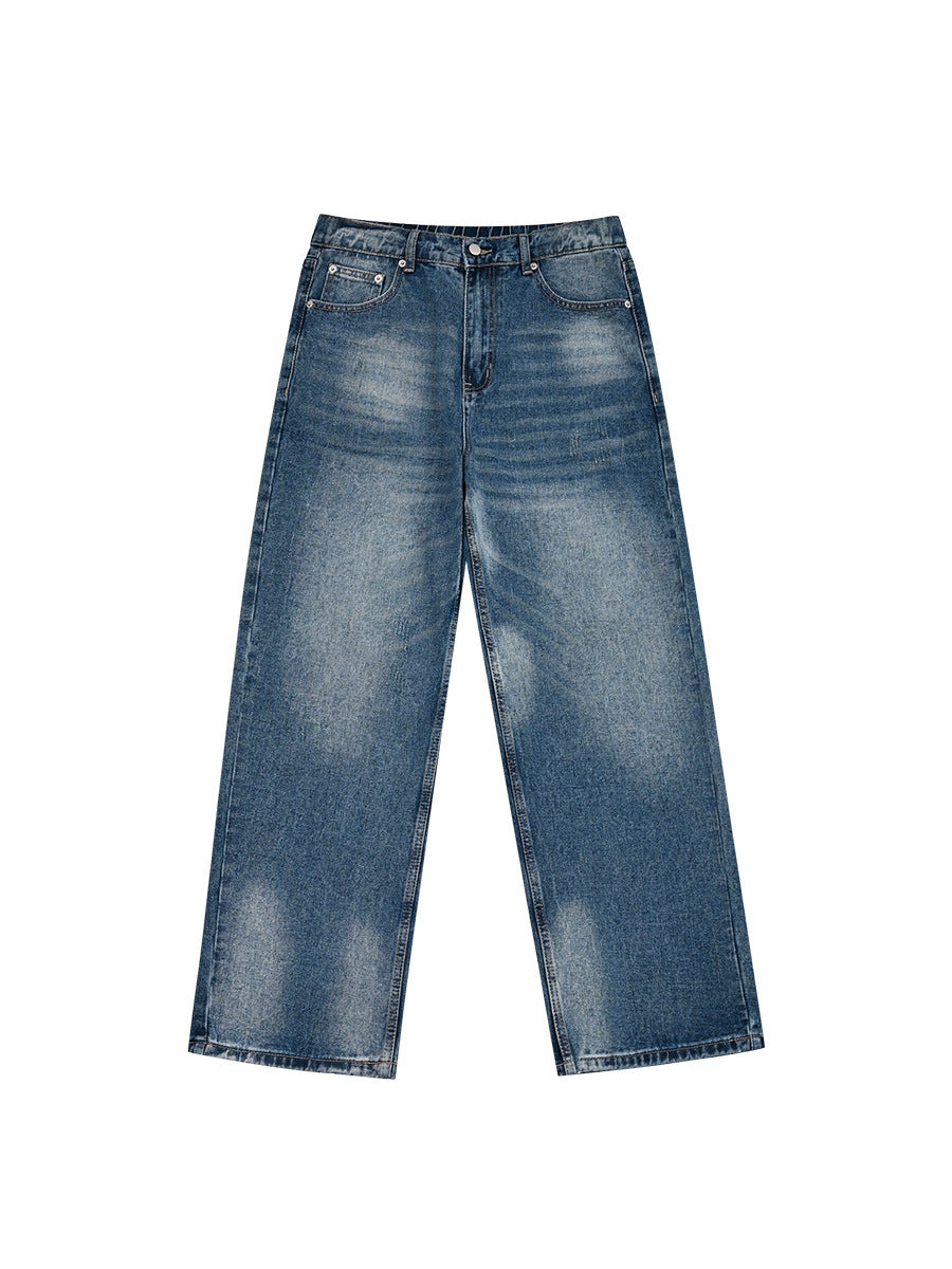 Men's Distressed Straight-Leg Jeans F139