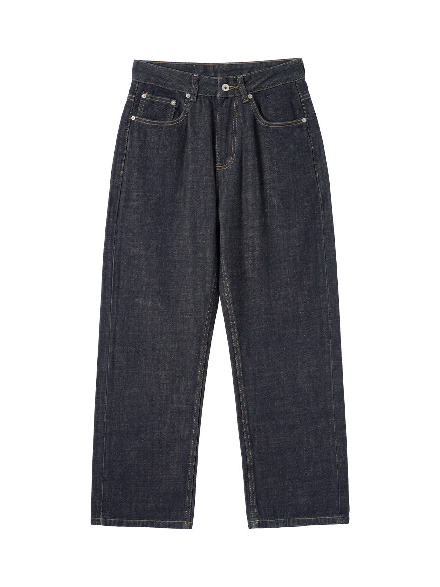 Men's Straight-Leg Raw Denim Jeans
