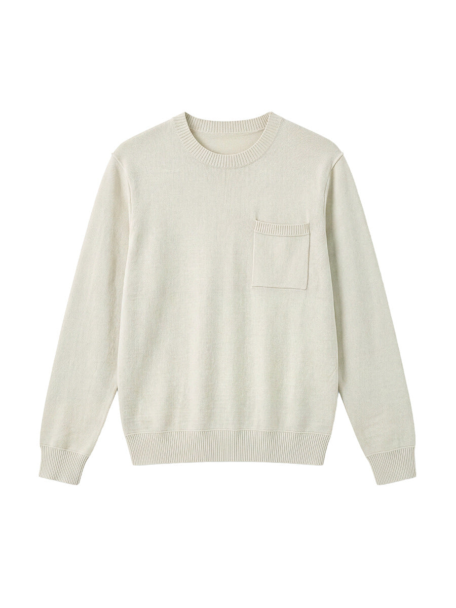 Men's Loose Round-Neck Knit Pullover Sweater 2680A