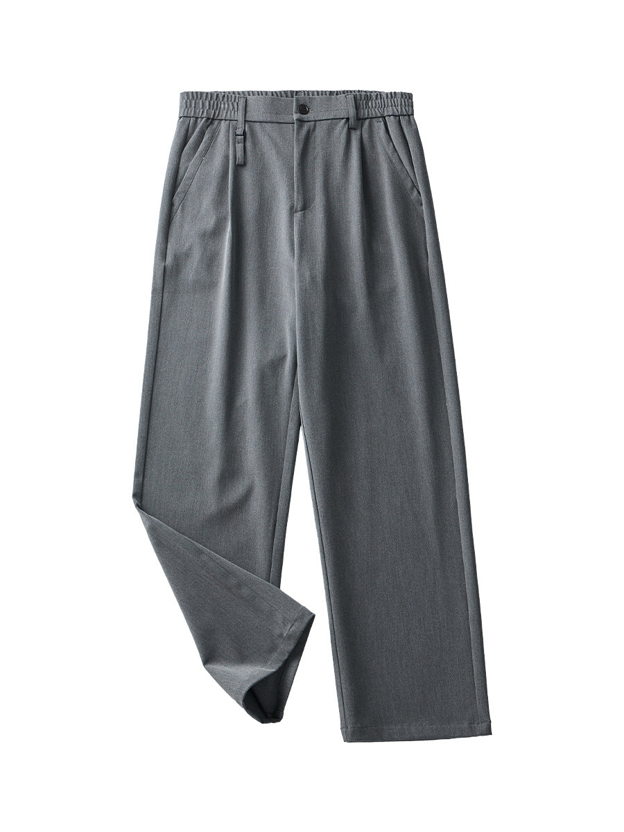 Men's Business Casual Drapey Dress Pants, Straight-Leg Trousers