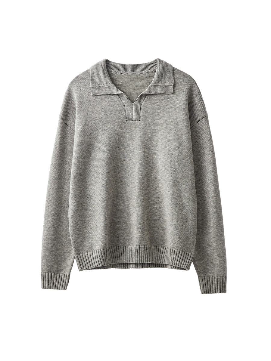 Men's Loose Polo Collar Knit Sweater