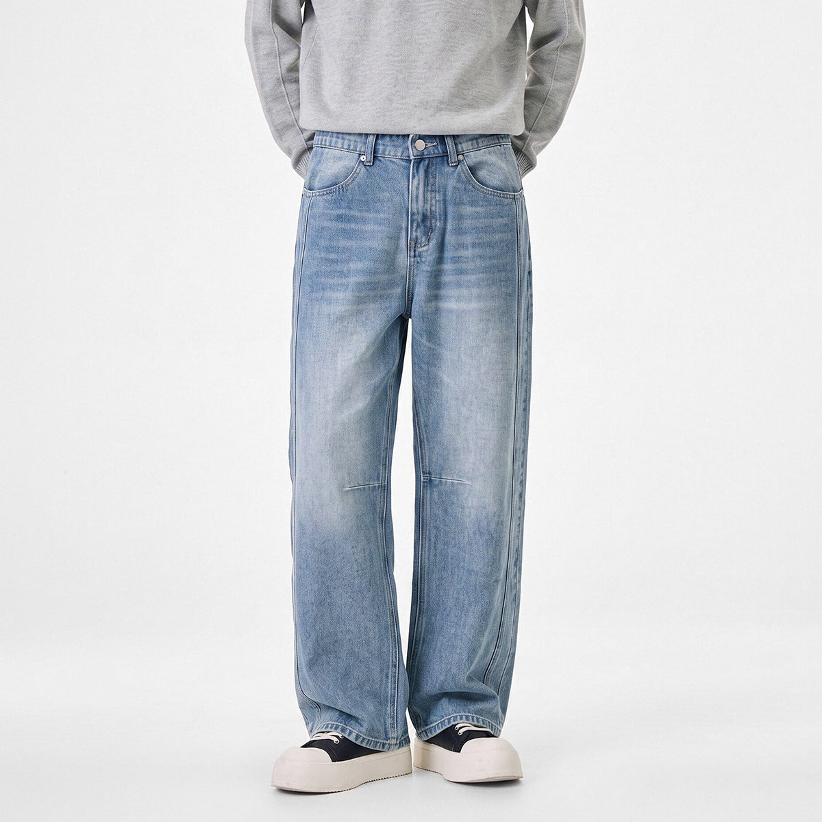 Men's Distressed Straight-Leg Jeans 6810B
