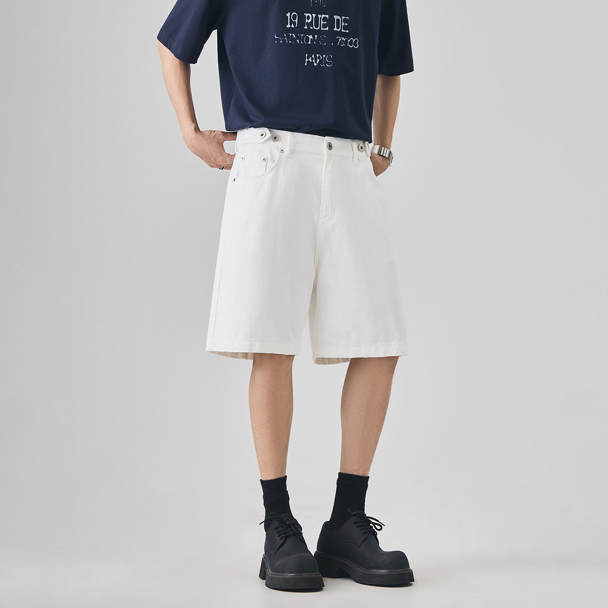 Men's Cotton Distressed Shorts