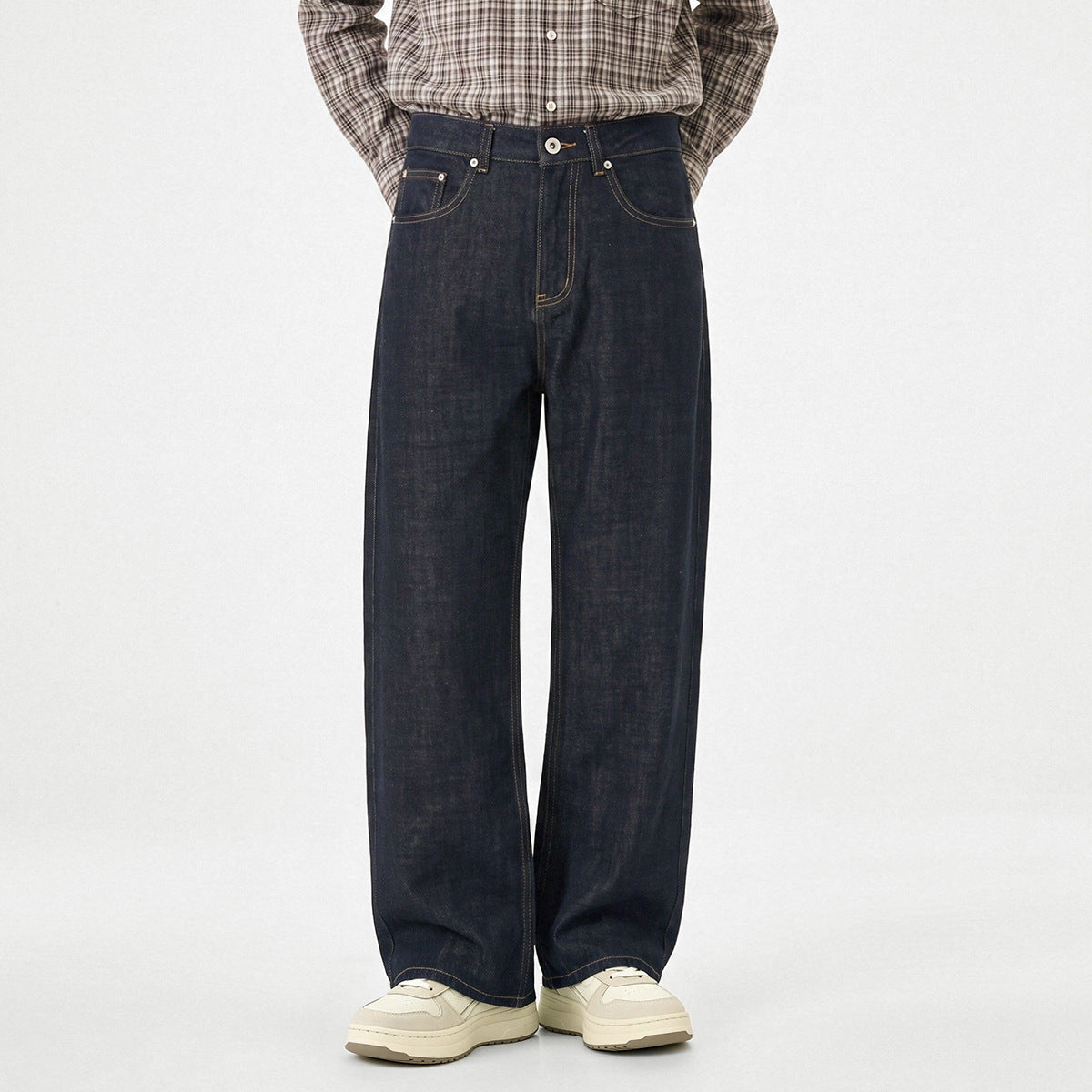 Men's Straight-Leg Raw Denim Jeans
