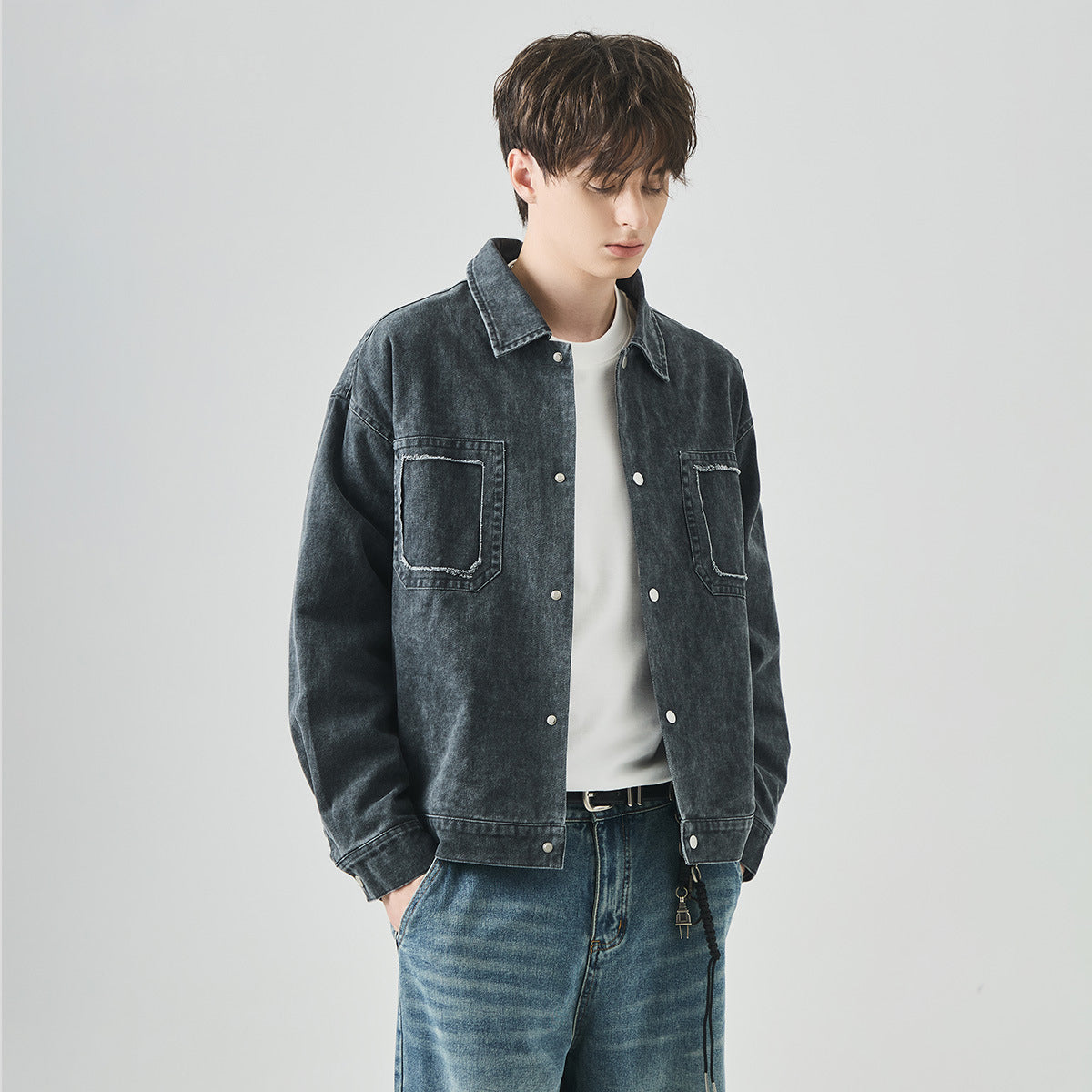 Men's Loose Retro Cotton Button-Up Jacket