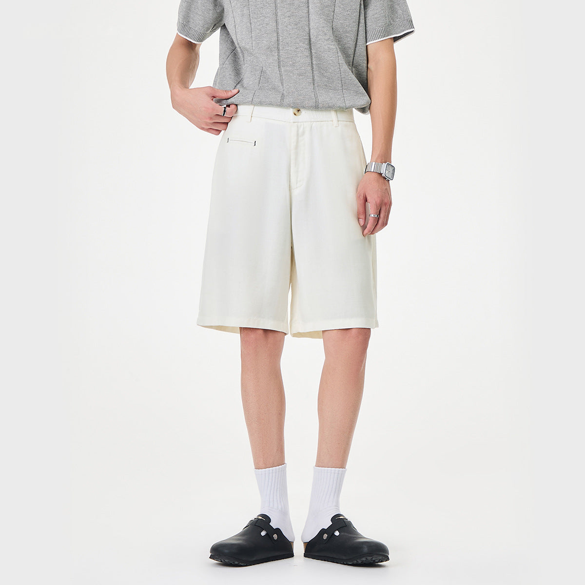 Men's Linen-Blend Relaxed Shorts