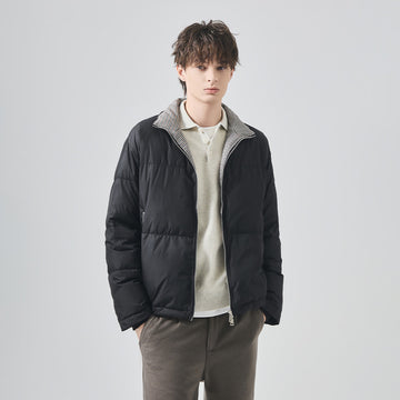 Men's Loose White Duck Down Short Jacket