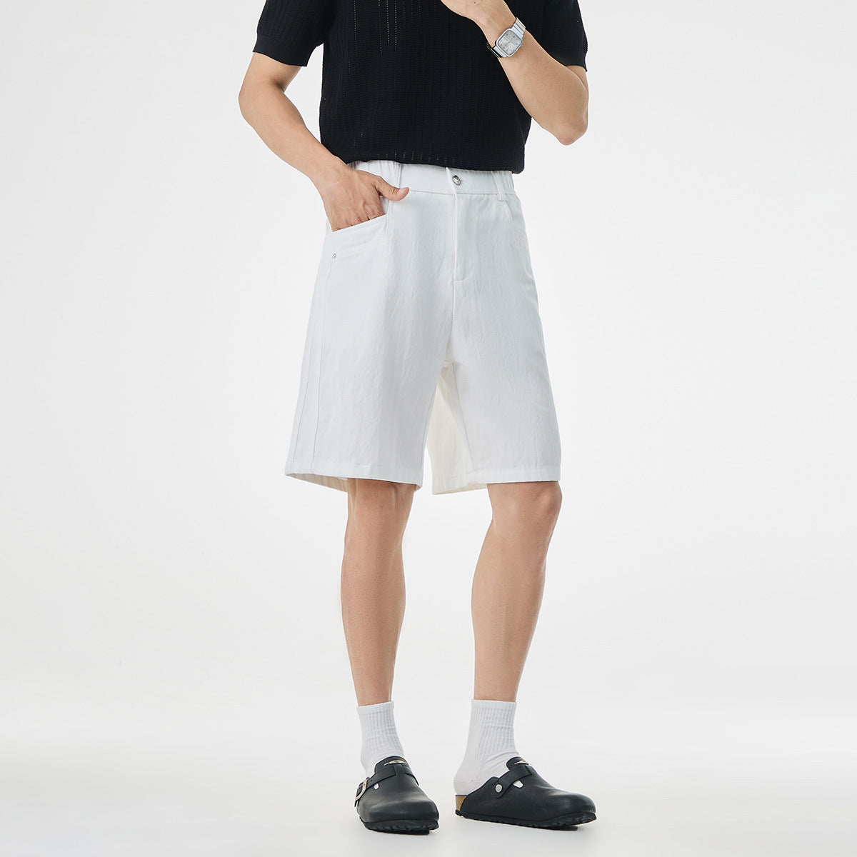 Men's Cotton-Lyocell Blend Relaxed Shorts