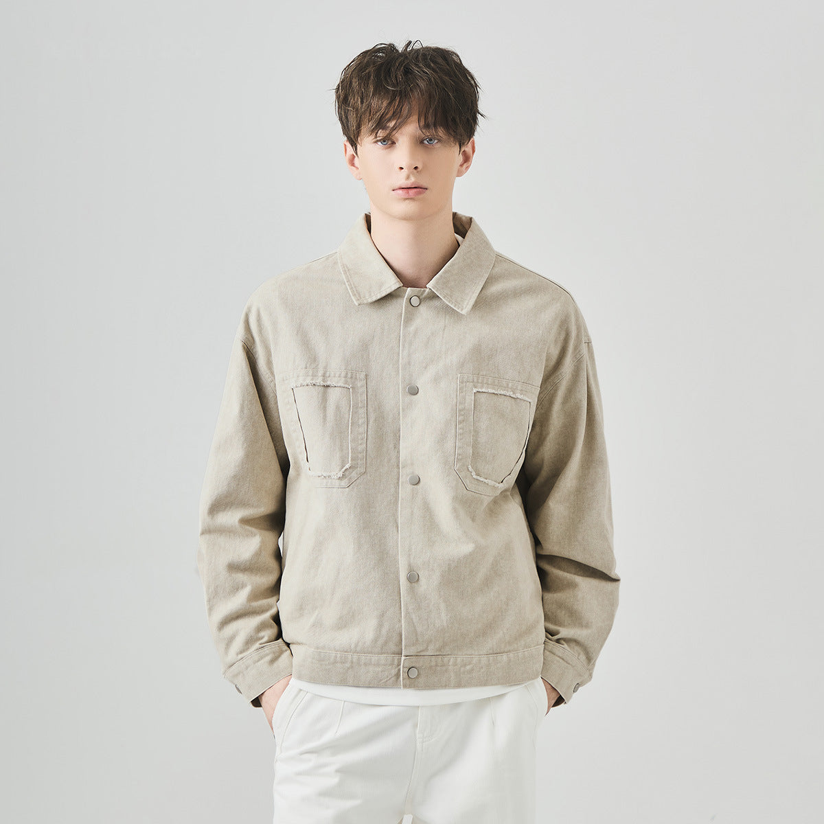 Men's Loose Retro Cotton Button-Up Jacket