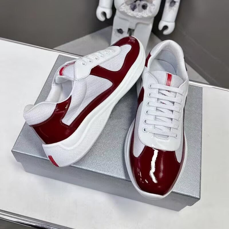 Men's Leather Panel Running-Style Sneakers